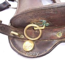 Antique US Cavalry Saddle Brass US Conchos Military McClellan 12 Seat