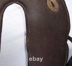 Antique US Cavalry Saddle Brass US Conchos Military McClellan 12 Seat