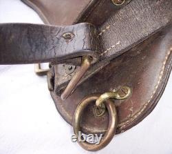 Antique US Cavalry Saddle Brass US Conchos Military McClellan 12 Seat