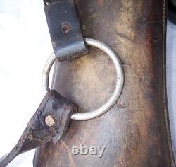 Antique US Cavalry Saddle Brass US Conchos Military McClellan 12 Seat