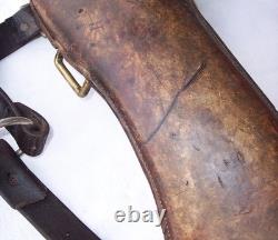 Antique US Cavalry Saddle Brass US Conchos Military McClellan 12 Seat