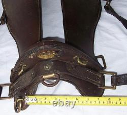 Antique US Cavalry Saddle Brass US Conchos Military McClellan 12 Seat