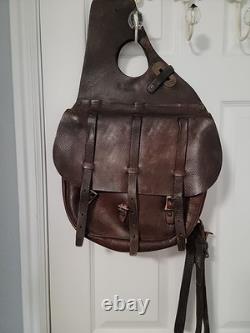 Antique WW1 1917 US Calvary Leather Saddlebags