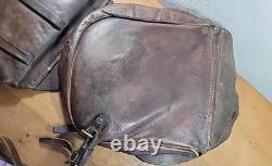 Antique WW1 1917 US Calvary Leather Saddlebags