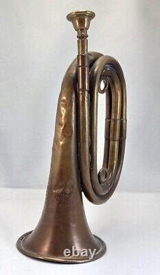 Antique WW1 1917 US Cavalry Brass Bugle, J. W. York & Sons Grand Rapids MI Plays
