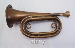 Antique WW1 1917 US Cavalry Brass Bugle, J. W. York & Sons Grand Rapids MI Plays
