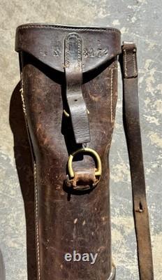 Antique WW1 26 Leather Rifle Scabbard Boot Carrier Gun Carrying Case World War