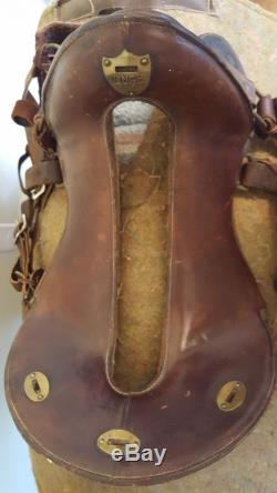 Antique WW1 McClellan Cavalry Saddle with Hooded Stirrups and Accessories