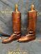 Antique WW1 Officers Leather Field Boots Wooden Trees Inc