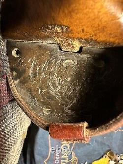 Antique WW1 Officers Leather Field Boots Wooden Trees Inc