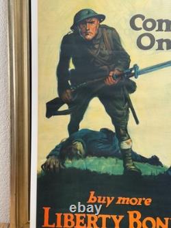 Antique WW1 Poster Come On! 1917 World War One American Soldier Walter Whitehead Antique WW1 Poster Come On! 1917 World War One American Soldier Walter Whitehead