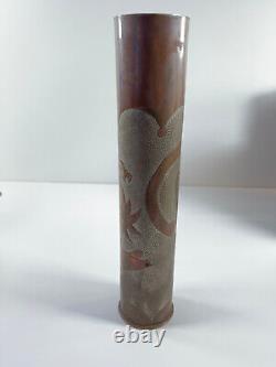 Antique WW1 Shell Trench Art EAGLE peacock LOVELY