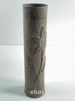 Antique WW1 Shell Trench Art LOVELY FLOWERS incredible france FRENCH