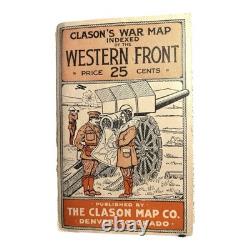 Antique WW1 World War One Clason War Map of Western Front