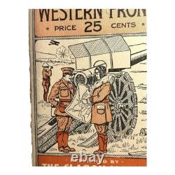 Antique WW1 World War One Clason War Map of Western Front