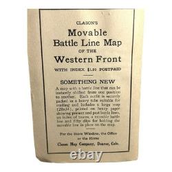 Antique WW1 World War One Clason War Map of Western Front
