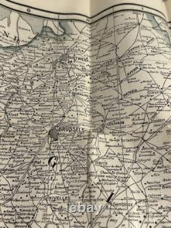 Antique WW1 World War One Clason War Map of Western Front
