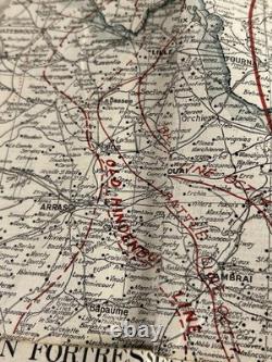 Antique WW1 World War One Clason War Map of Western Front