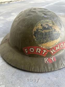 Antique WWI Army Fort Knox Helmet Insignia Rare Shell