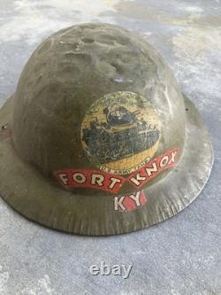 Antique WWI Army Fort Knox Helmet Insignia Rare Shell