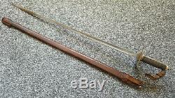 Antique WWI British Pattern 1897 Infantry Officer Sword with Leather Scabbard