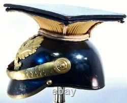 Antique WWI Imperial German Prussian Pickelhaube Leather Uhlan Officer Helmet