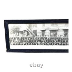 Antique WWI Panoramic Soldiers Photo Camp Jackson SC Framed Yard-Long