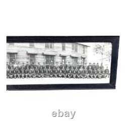 Antique WWI Panoramic Soldiers Photo Camp Jackson SC Framed Yard-Long