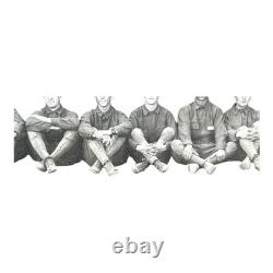 Antique WWI Panoramic Soldiers Photo Camp Jackson SC Framed Yard-Long