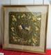 Antique WWI Souvenir de France Silk Embroidery Framed Crossed Flags 24 x 24
