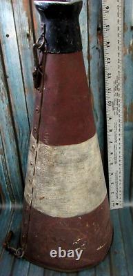 Antique WWI US ARMY Military Signal Corps Megaphone Rivet Red Fiberboard Clasps