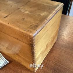Antique WWI US Navy Dovetail Pine Sailor's Nautical Ditty Box. 6 Compartments