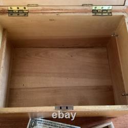 Antique WWI US Navy Dovetail Pine Sailor's Nautical Ditty Box. 6 Compartments