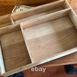 Antique WWI US Navy Dovetail Pine Sailor's Nautical Ditty Box. 6 Compartments