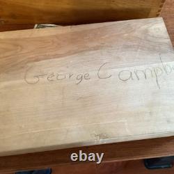 Antique WWI US Navy Dovetail Pine Sailor's Nautical Ditty Box. 6 Compartments