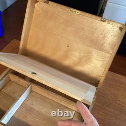 Antique WWI US Navy Dovetail Pine Sailor's Nautical Ditty Box. 6 Compartments