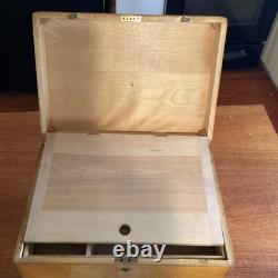 Antique WWI US Navy Dovetail Pine Sailor's Nautical Ditty Box. 6 Compartments