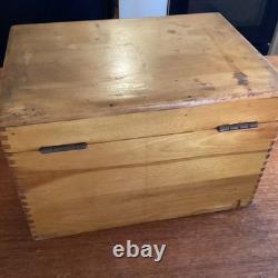 Antique WWI US Navy Dovetail Pine Sailor's Nautical Ditty Box. 6 Compartments