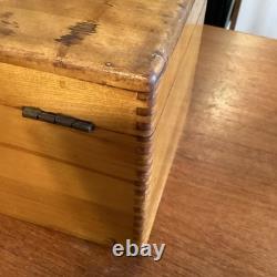 Antique WWI US Navy Dovetail Pine Sailor's Nautical Ditty Box. 6 Compartments