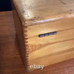 Antique WWI US Navy Dovetail Pine Sailor's Nautical Ditty Box. 6 Compartments