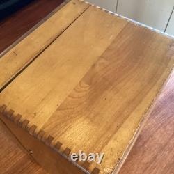 Antique WWI US Navy Dovetail Pine Sailor's Nautical Ditty Box. 6 Compartments