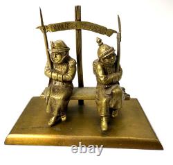 Antique WW One Bronze Memorial France & Germany Soldiers After War Sculpture