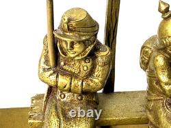 Antique WW One Bronze Memorial France & Germany Soldiers After War Sculpture