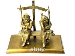 Antique WW One Bronze Memorial France & Germany Soldiers After War Sculpture