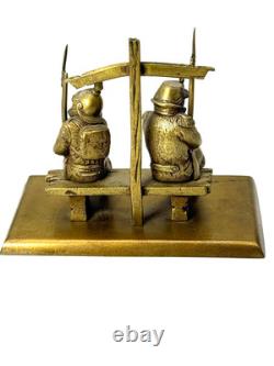 Antique WW One Bronze Memorial France & Germany Soldiers After War Sculpture Antique WW One Bronze Memorial France & Germany Soldiers After War Sculpture