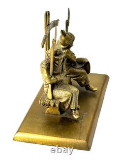Antique WW One Bronze Memorial France & Germany Soldiers After War Sculpture