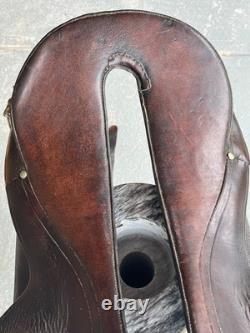 Antique World War 1 Cavalry Saddle Brown Leather with Apron/Fenders Whitman