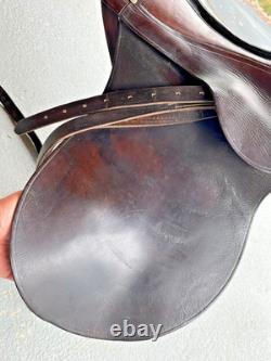 Antique World War 1 Cavalry Saddle Brown Leather with Apron/Fenders Whitman