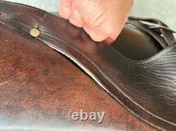 Antique World War 1 Cavalry Saddle Brown Leather with Apron/Fenders Whitman