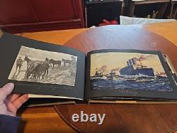 Antique World War 1 Our Boys In Khaki Photo Album & Scrapbook 45+ Pages FULL